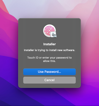 Touch ID prompt